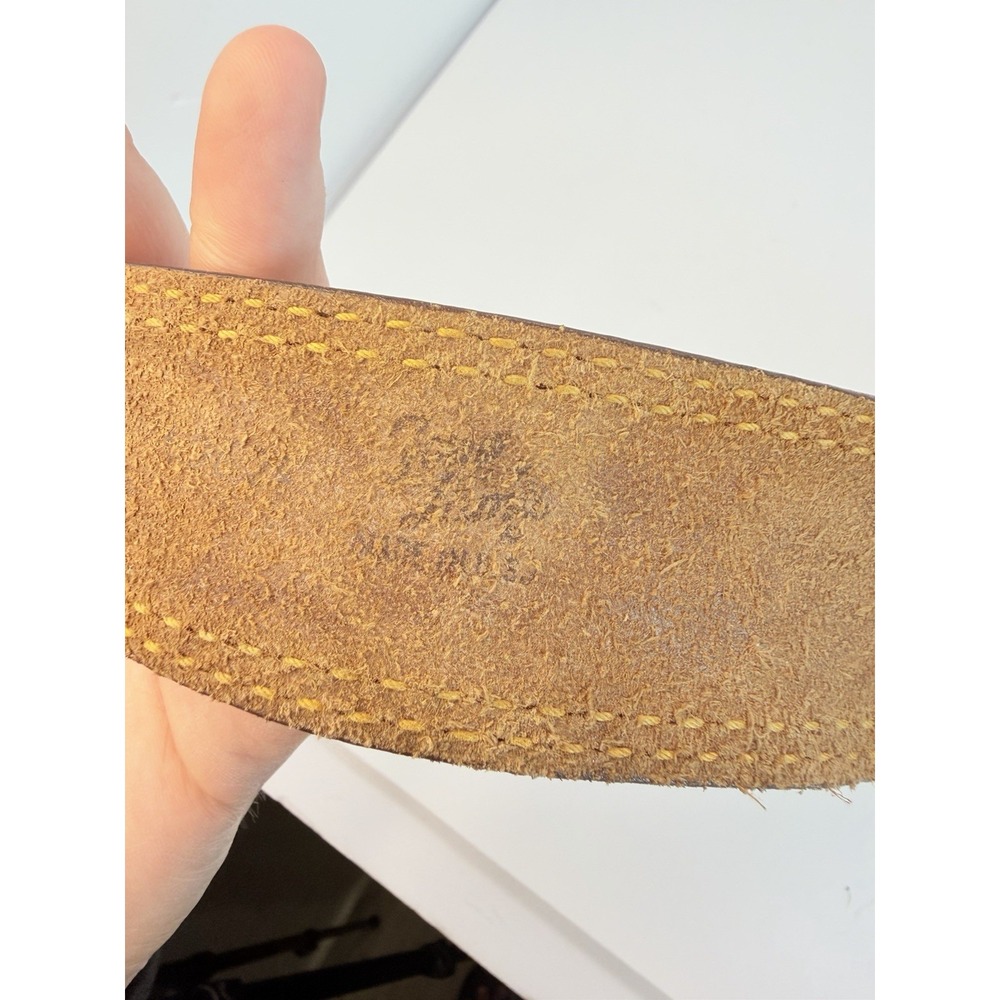 Tooled Leather Vintage Belt Tony Lama Western Cowboy 30" Rope Accent Design - Picture 5 of 7
